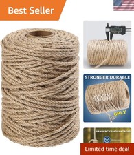 Eco-Friendly Jute Rope 4mm x 120FT - Heavy-Duty Twine for Craft Projects