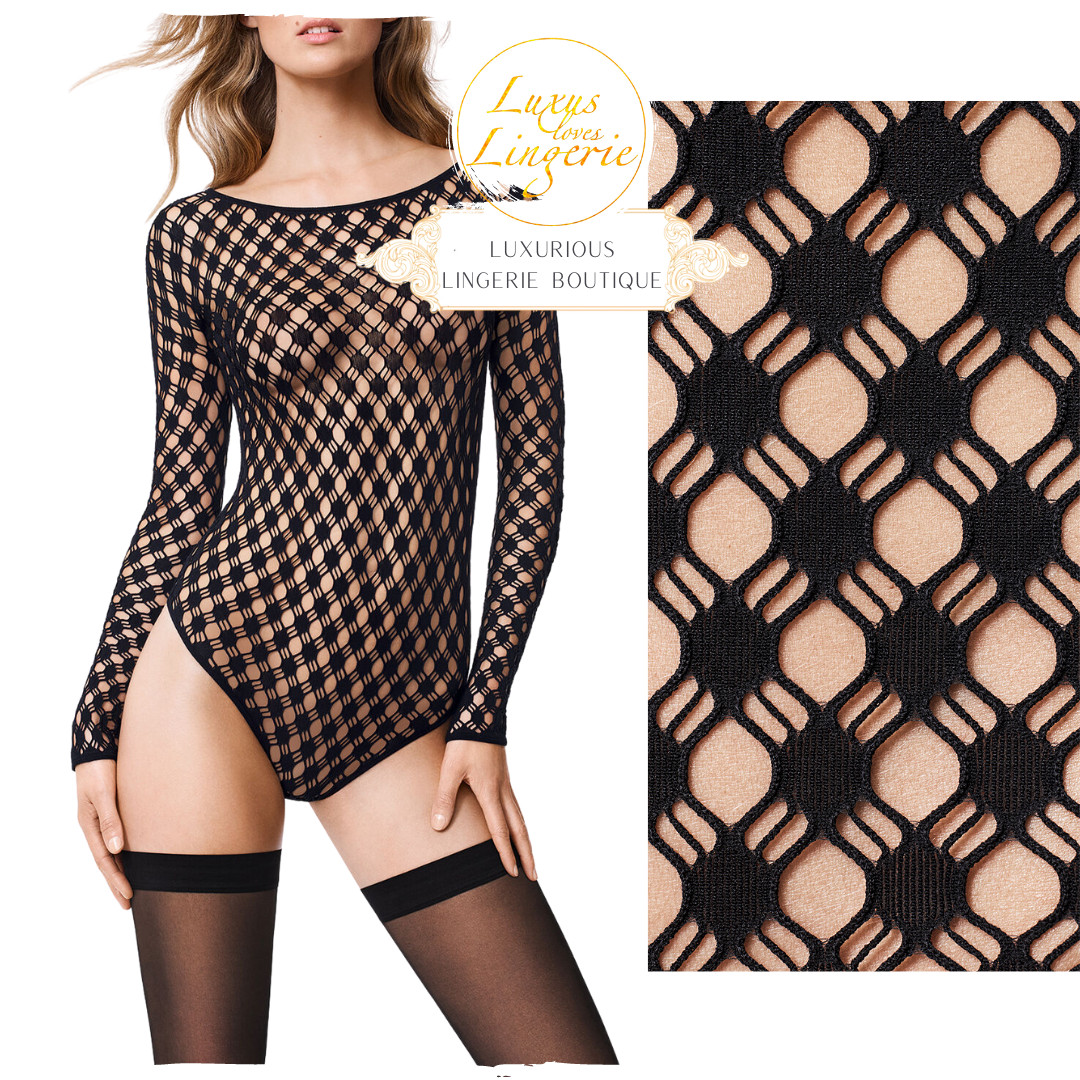 Athina String Body by Wolford Black Seductively Transparent Net