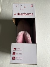 Dearfoams Slipper Boots Womens Size 7-8 Pink Velour Faux Fur Bootie House Cozy