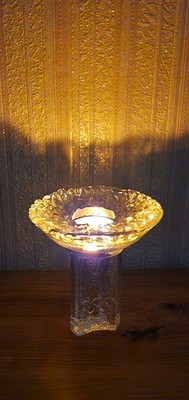 Orrefors Sweden Glas Kerzenhalter -Olympischen Fackel - Design Lars Hellsten