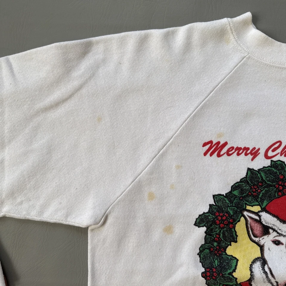 Original 1987 Spuds Mackenzie Bud Light Christmas Pullover Crew Neck Size Medium - Image 2 of 4