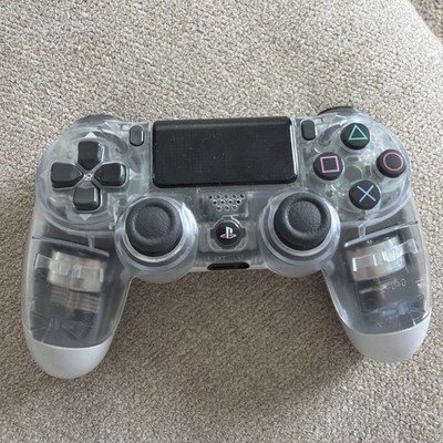 Playstation 4 PS4 Clear Transparent Wireless Controller Tested Working Cleaned!