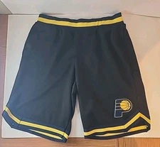 UNK Indiana Pacers Men's Size Medium M NBA Shorts Basketball Sewn Logo Black 