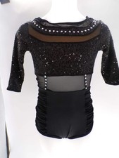 Dance Costume Curtain Call J4877 Black Large Child Jazz Sequin Tap Sequin Latin