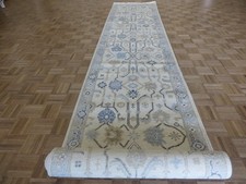 3 x 20'2 Runner Hand Knotted Ivory Oushak Oriental Rug G16991