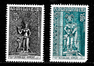 HICK GIRL-MINT  CAMBODIA  SC#312-13   APSARAS       X4351