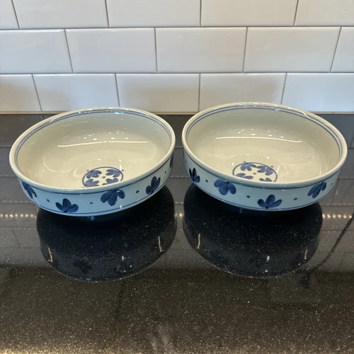 Set Of 2 Iron Mountain Stoneware Vegetable Bowl 7-7/8" D X 3" H Martha's Flowers