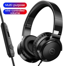 Soft Earmuffs Heaphones Over Ear Comfortable Stereo Headset Wired  Built-in Mic