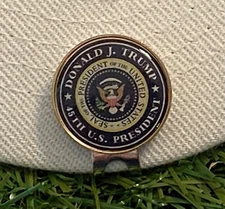 Donald Trump - PRESIDENTIAL SEAL - With a Magnetic Hat Clip - Golf Ball Marker