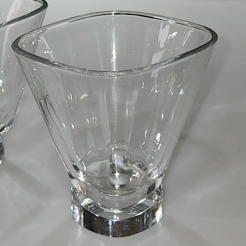 Set of Two Semi Square Cocktail Dessert Martini Crystal Drinking Glass 7.5 Oz - Picture 4 of 16