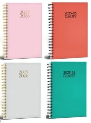 MARTELLO Academic Diary 2025 2026 A5 Week to View Diary Spiral bound hardback Mid Year