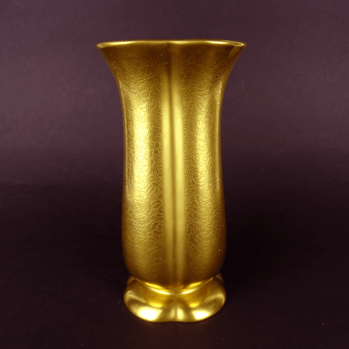 Art Déco Porzellan Vase Gold Overlay Blumen-Relief Pickard USA um 1930 - Picture 7 of 8