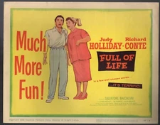 JUDY HOLLIDAY RICHARD CONTE FULL OF LIFE ORIG 1957 11X14 LOBBY CARD LC2144
