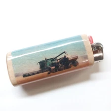 Harvest Combine Farmer Lighter Case Holder Sleeve Cover Fits Bic Lighters