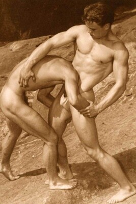 Griechisch-römische Wrestler Wrestling männliche Akte - Nachdruck