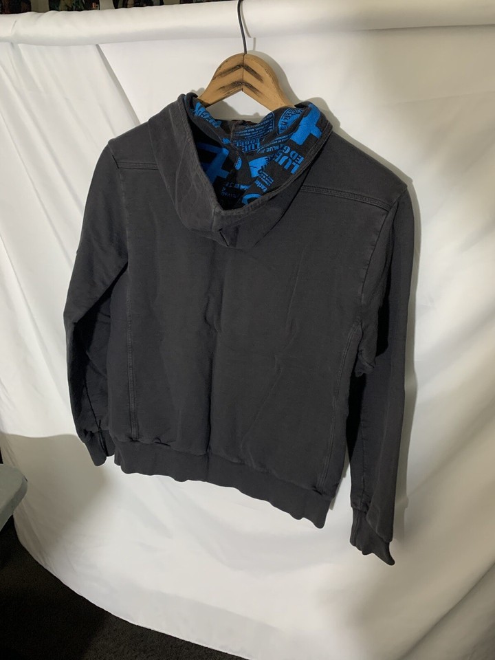 Edwin Brand Mens Hoodie Sweatshirt Gray Medium Streetwear Hipster