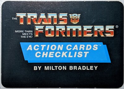 1985 Transformer Action Cards - Characters Cards - You Choose