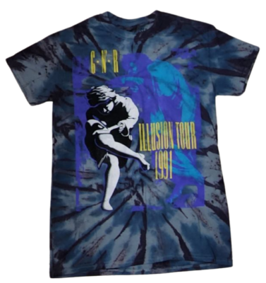 Guns N' Roses Use Your Illusion Tour 1991 Tie Dye T-Shirt Tee Mens