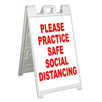 PLEASE PRACTICE DISTANCING Signicade 24x36 Aframe Sidewalk Sign Banner Decal