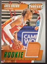 2021-22 Chronicles Threads Draft Picks Greg Brown Green Rookie Jersey Texas