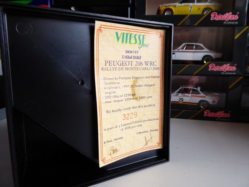 1/43 Vitesse Skid Peugeot 206 WRC ESSO Clarion Rallye Monte Carlo 2000 Delecour - Imagen 10 de 12