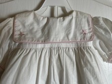 NWT Vintage Ma Petit Ami Boutique Baby Girl 12M White Pink Dress With Bloomers