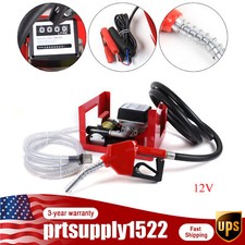 Portable Electric Diesel Fuel Transfer Pump Automatic Nozzle Transfer Pump 12V