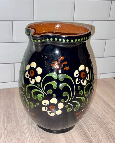 Vtg. Schneider Marburg 7 1/2” Pottery Pitcher Made Germany Folk Art Redware - Picture 3 of 8