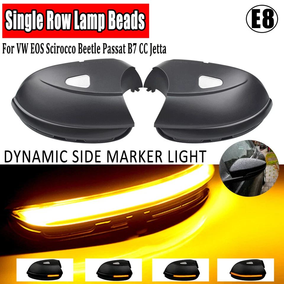 Par de luces de giro LED dinámicas para automóvil aptas para Volkswagen Scirocco 2009-up Foto 2 de 4