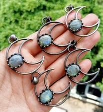10pcs Labradorite Vary Gems Stone Moon Pendants Energy Reiki Healing Amulet
