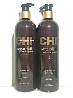 CHI Argan Oil Plus Moringa Oil Shampoo & Conditioner 25 fl oz Set