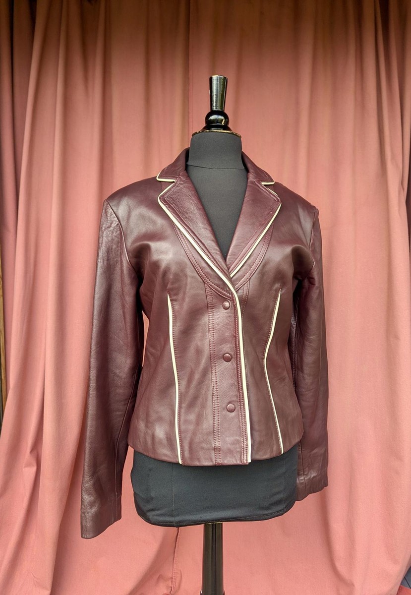Vintage Houidi Cuir Soft Lambskin Leather Jacket – UK Size 10–12 