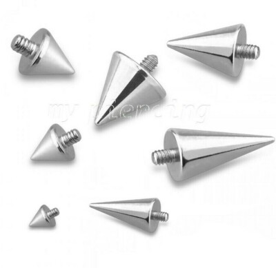 1pc. 14G Surgical Steel Internally Threaded Spike Dermal Anchor Top Part