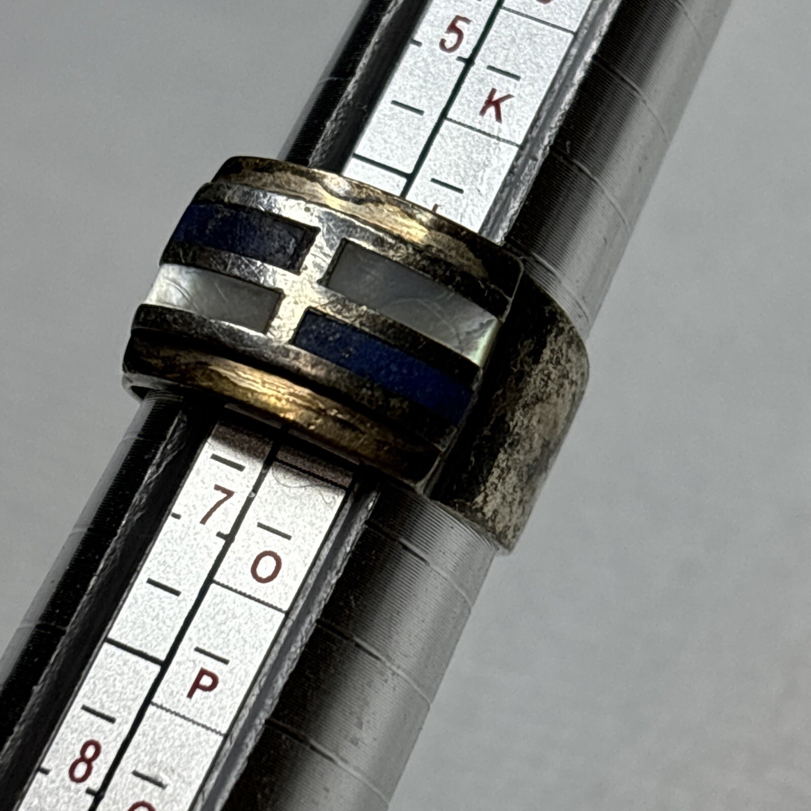 Rectangle Shape Design Blue White Sterling Silver… - image 7