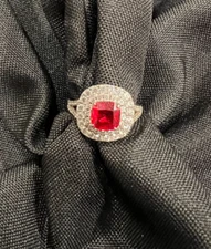 RBP2747 Bomb Party Lab Created Rhodium Plated Ring Sz 6