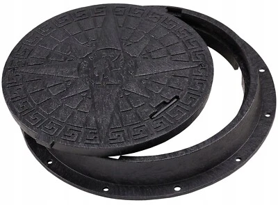 BABYLONPLAST™ Schachtabdeckung Kanaldeckel Schachtdeckel DN600/800 A15 BabylonPlast Schwarz