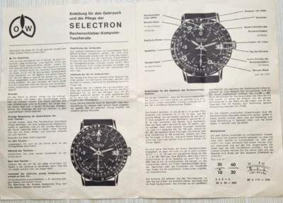 OLLECH & WAJS Selectron original Anleitung 1970/71, deutsch, sehr selten!