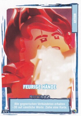 Lego Ninjago Serie 9 TCG Aktion Karte Nr. 177 Feurige Hände