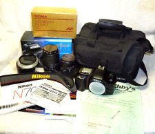 Vintage NIKON N70 35mm FILM SLR Camera w/28-80,100-300,BAG etc. 1000 Kit. READ 