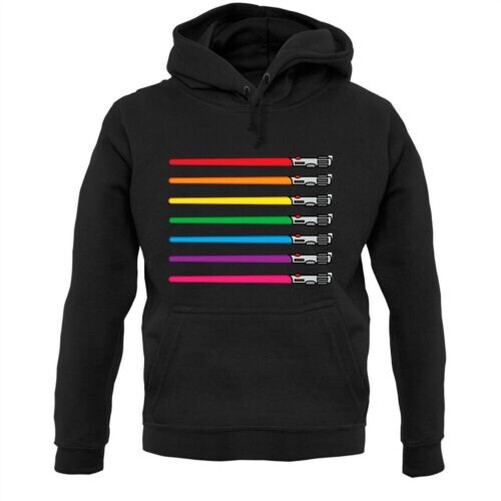 Arcoiris Espada Láser - Sudadera con Capucha / Sudadera Película Abanico