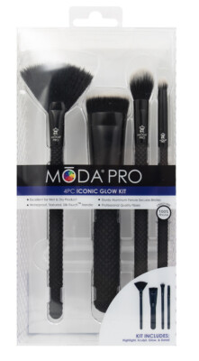 MODA PRO 4 PC ICONIC GLOW KIT BRUSH SET~ FREE SHIPPING