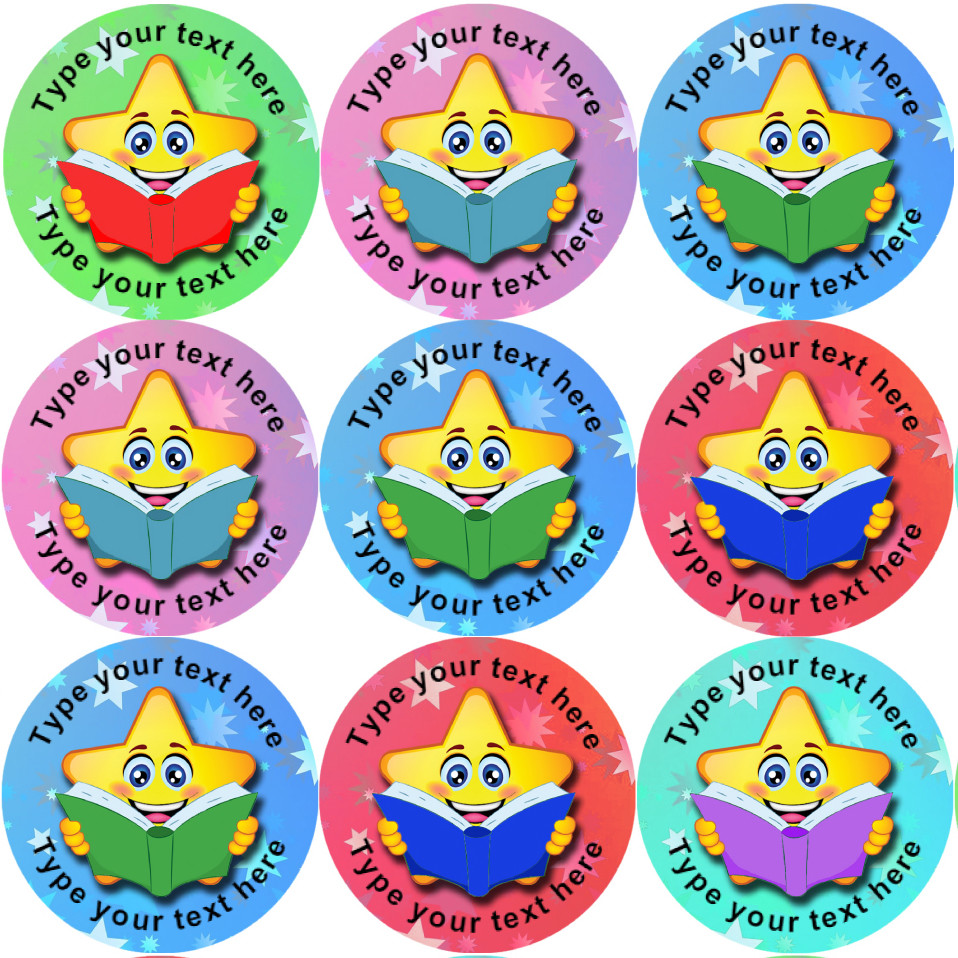144 Personalised Reading Star 30mm Reward Stickers ideal for School Teachers