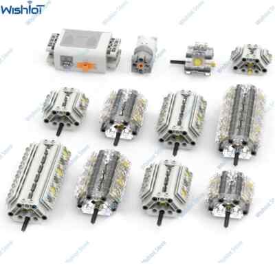MOC Technic Parts V2 V4 V6 V8 V10 V12 Engine Cylinder for Building Blocks Toys