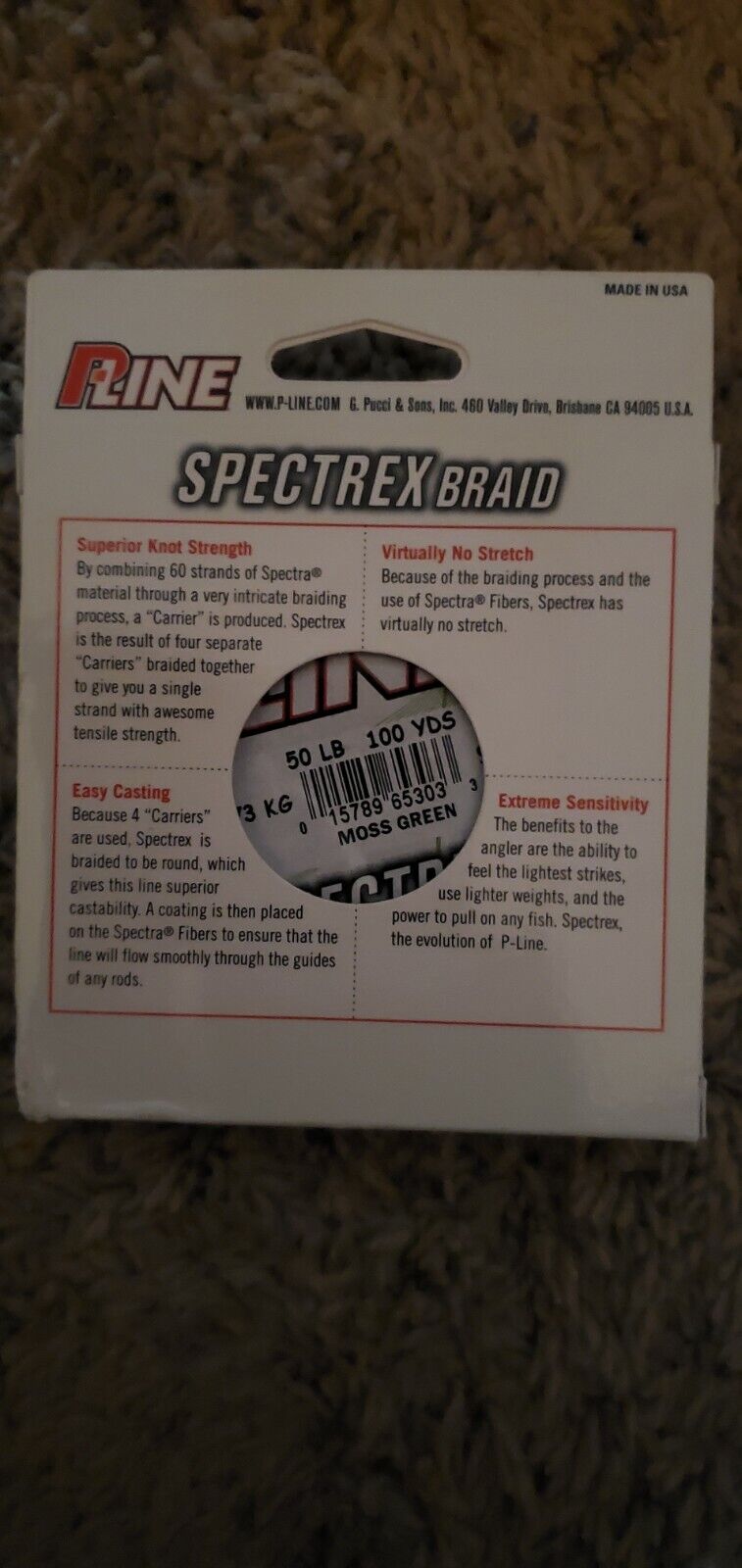 PowerPro Braided Spectra Fiber Vermilion Red 500yds 50lb 10lb