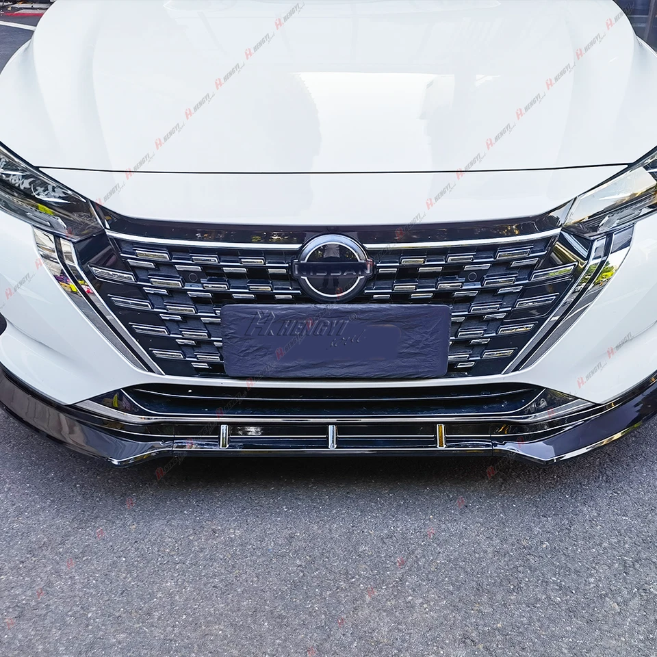 For Nissan Sentra 2024-2025 Sedan Gloss Black Front Lip + Rear Trunk Spoiler ABS — 第 4/4 张图片