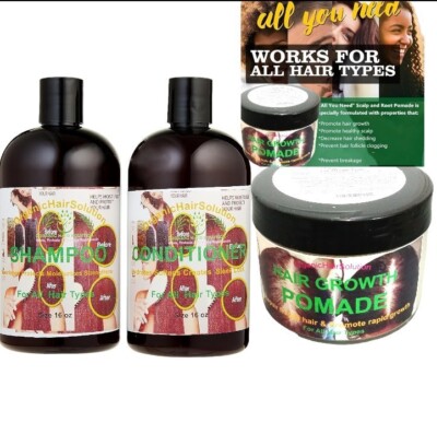 HAIR GROWTH SET- POMADE-SHAMPOO-CONDTIONER (3 in 1) An Anti Hair Loss treatment