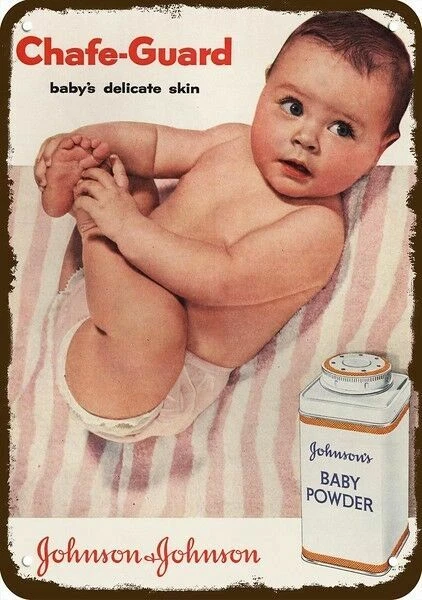 1956 JOHNSON & JOHNSON BABY POWDER Vintage Look REPLICA METAL SIGN - CUTE BABY