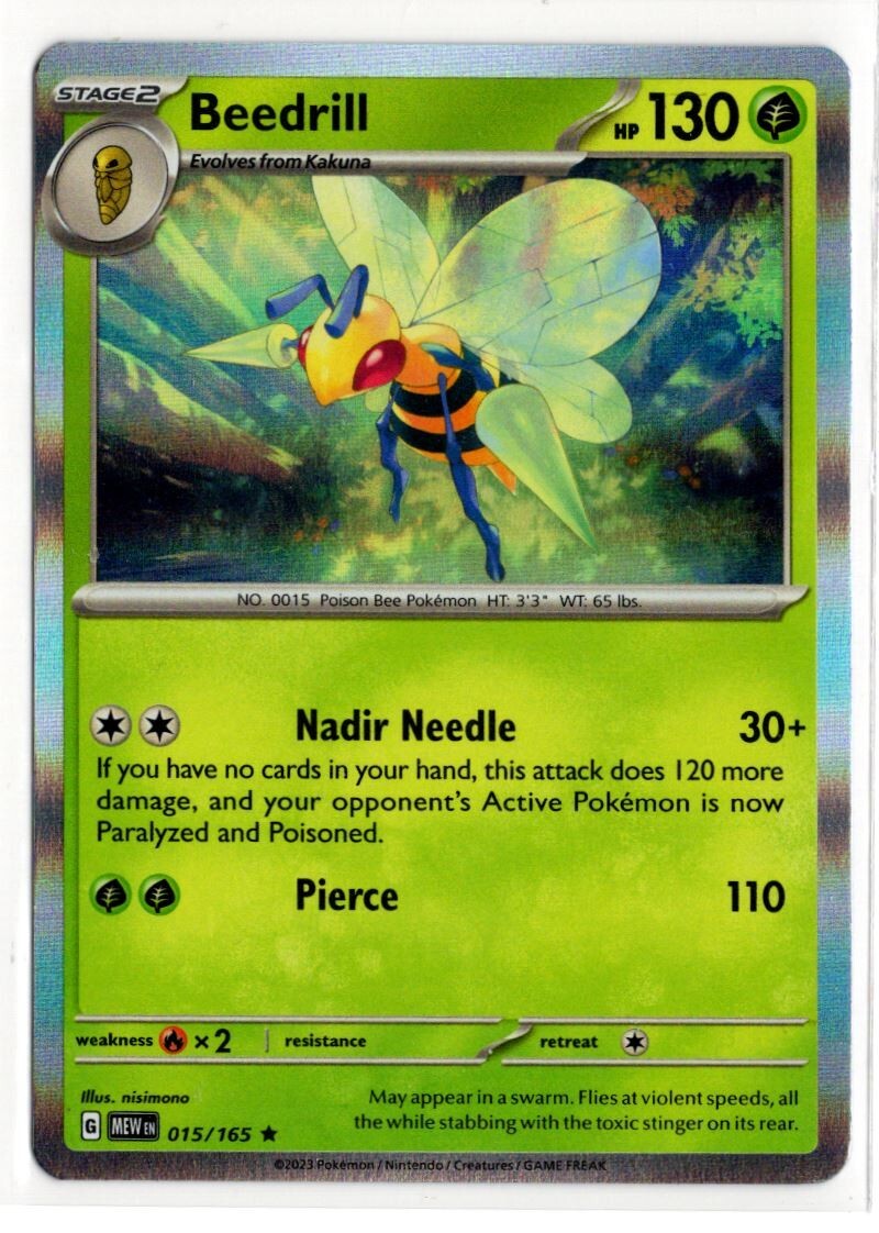 Pokemon Scarlet Violet 151 Holo Rare 015/165 Beedrill | eBay