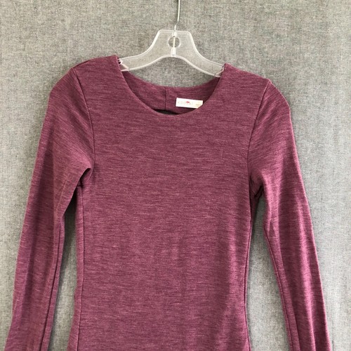 Kookai Womens 100% Wool Cut-Out Back Long Sleeve Knit A-Line Dress WineBerry 1 - Picture 4 of 8