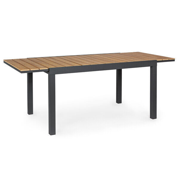 Tavolo Allungabile Da Esterno Alluminio 90x140-200 Doghe Di Legno Elias Bizzotto